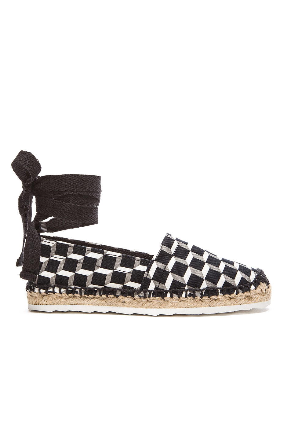Image 1 of Pierre Hardy Cotton Cube Print Espadrilles in Black