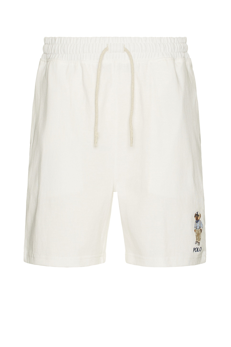 Image 1 of Polo Ralph Lauren Knit Short in Deckwash White Hmgwy Bear