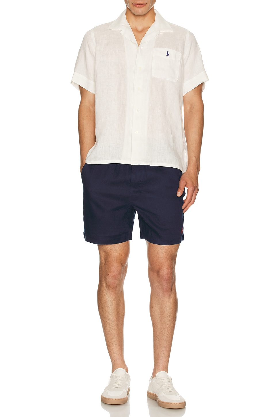 Image 1 of Polo Ralph Lauren Linen Prepster Short in Newport Navy
