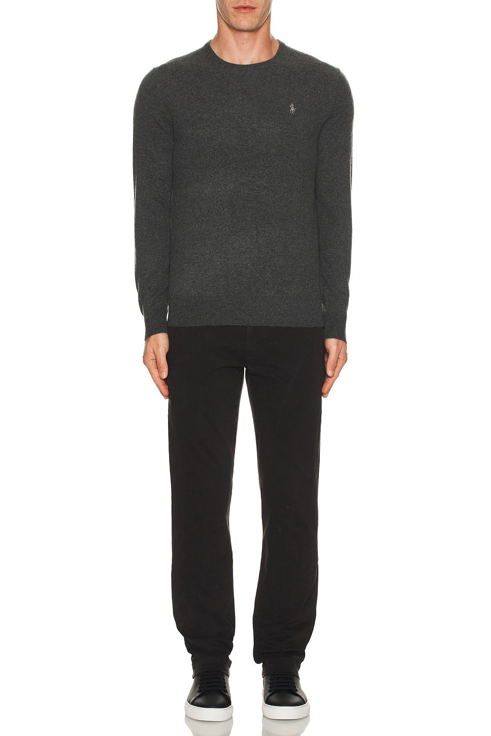 Image 1 of Polo Ralph Lauren Long Sleeve Pullover in Dark Charcoal Heather
