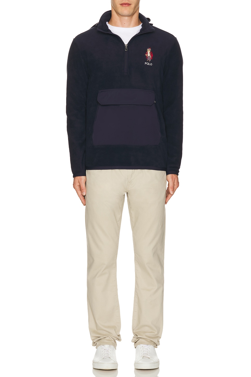 Image 1 of Polo Ralph Lauren Long Sleeve Bear Sweatshirt in F24 RL Navy Holiday Bear