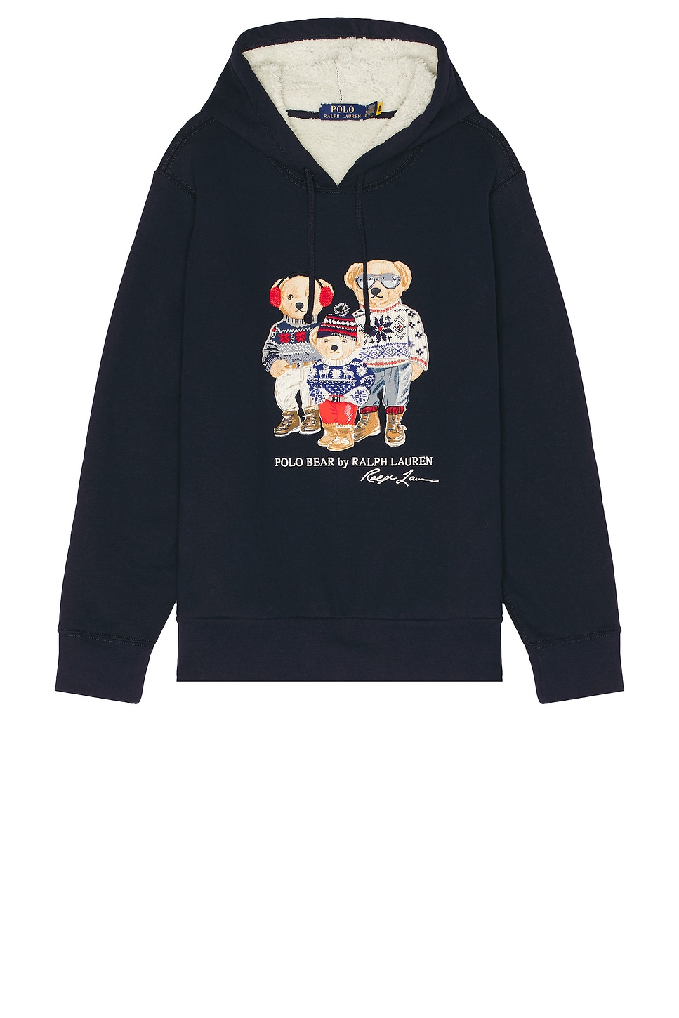 Long Sleeve Bear Sweatshirt in Navy