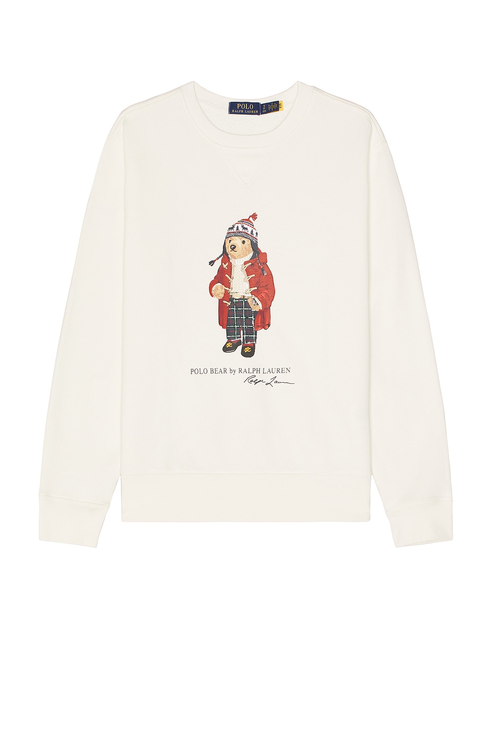 Long Sleeve Bear Sweatshirt in White