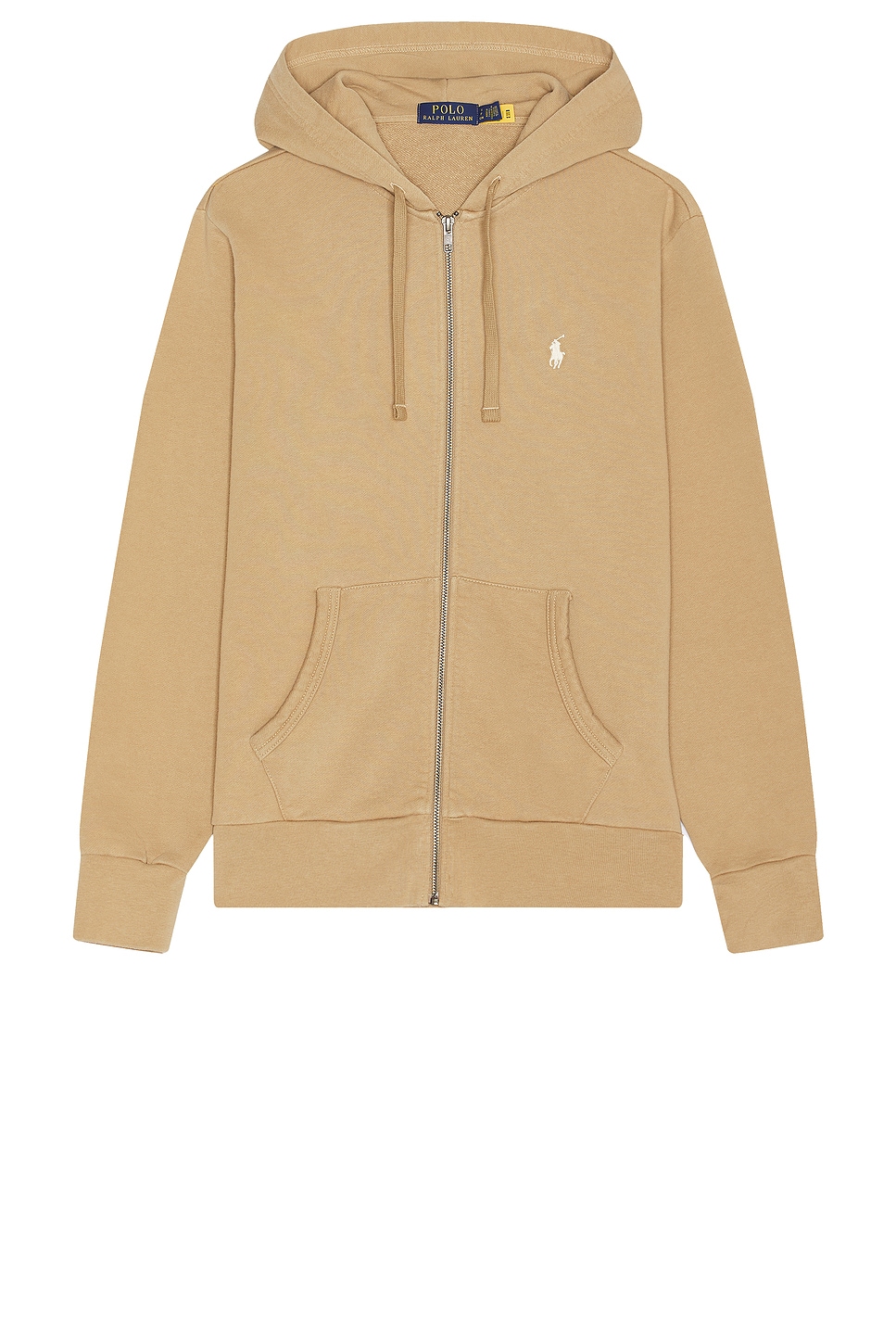 Image 1 of Polo Ralph Lauren Loopback Terry Full Zip Hoodie in Desert Khaki