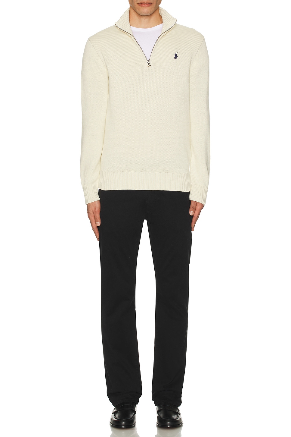 Image 1 of Polo Ralph Lauren Shaker 1/2 Zip Sweater in Andover Cream