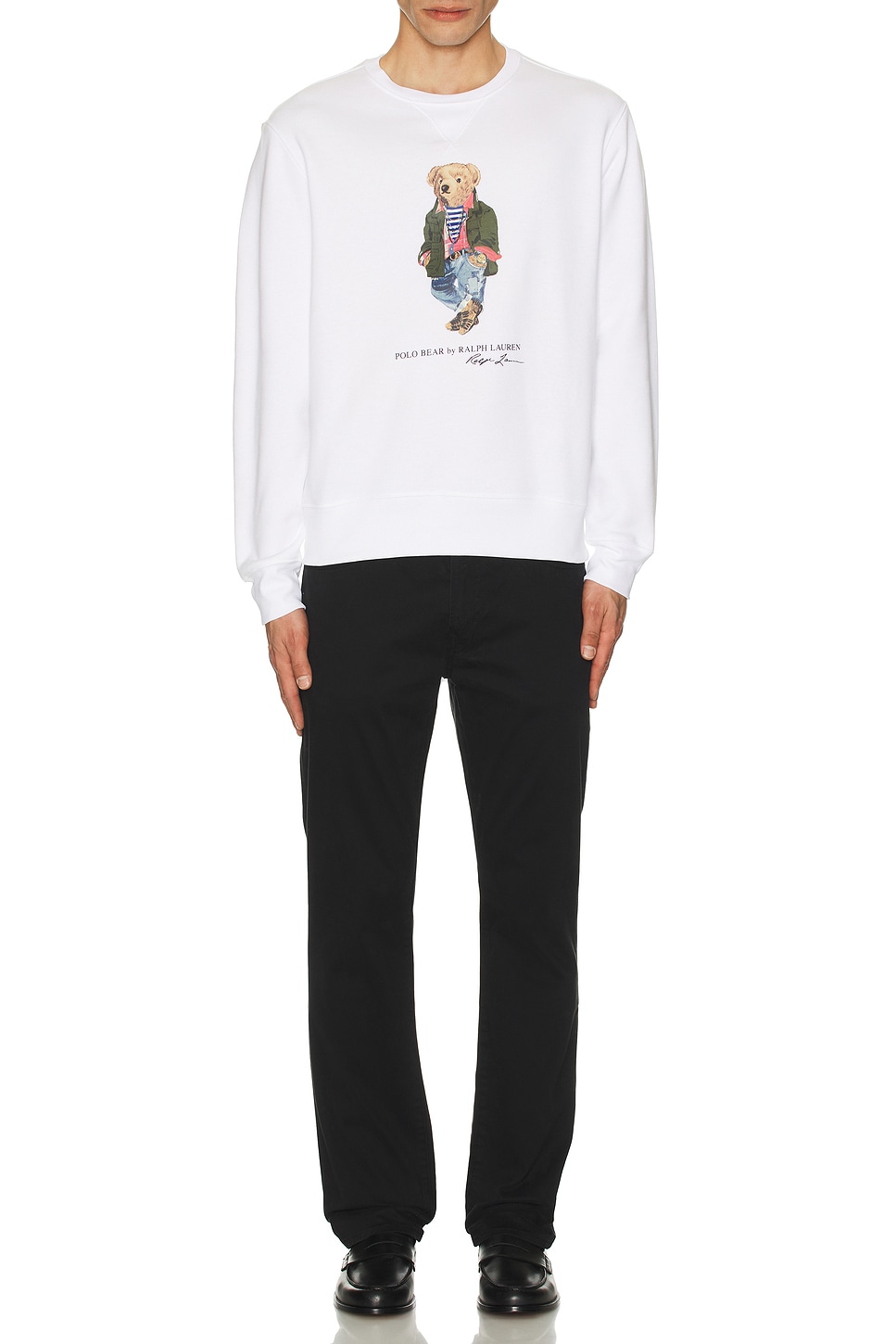 Image 1 of Polo Ralph Lauren Explorer Bear Crewneck Sweatshirt in White in CR24 White Explorer Bear