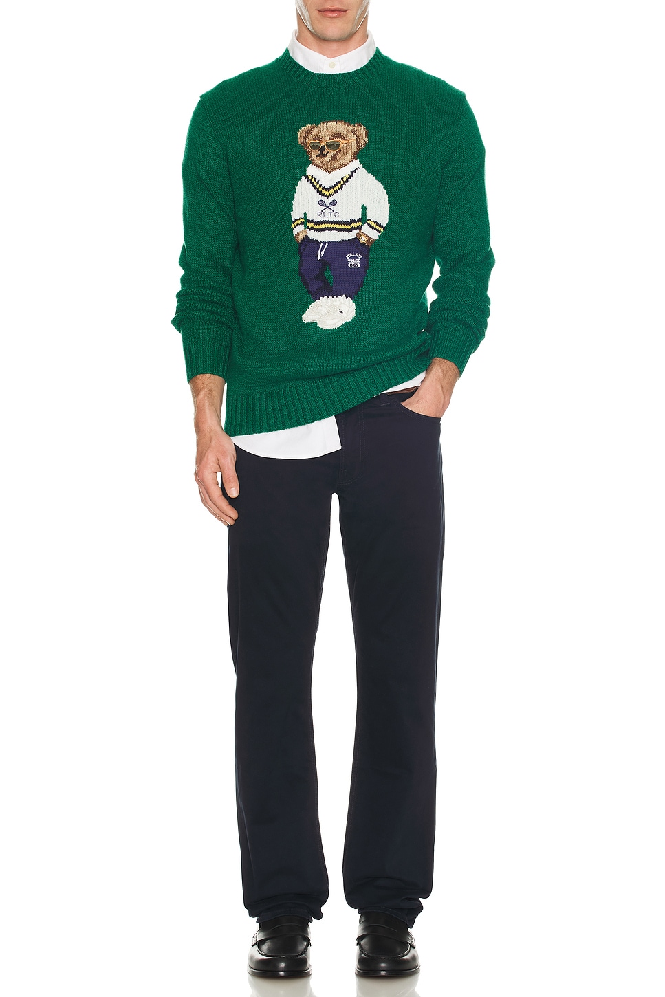 Image 1 of Polo Ralph Lauren Heritage Icon Bear Crewneck Sweater in Primary Green