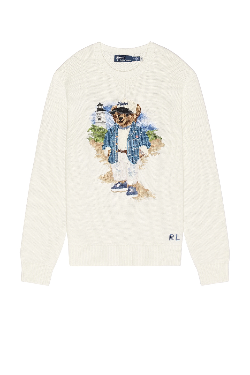 Heritage Icon Bear Crewneck Sweater in Ivory