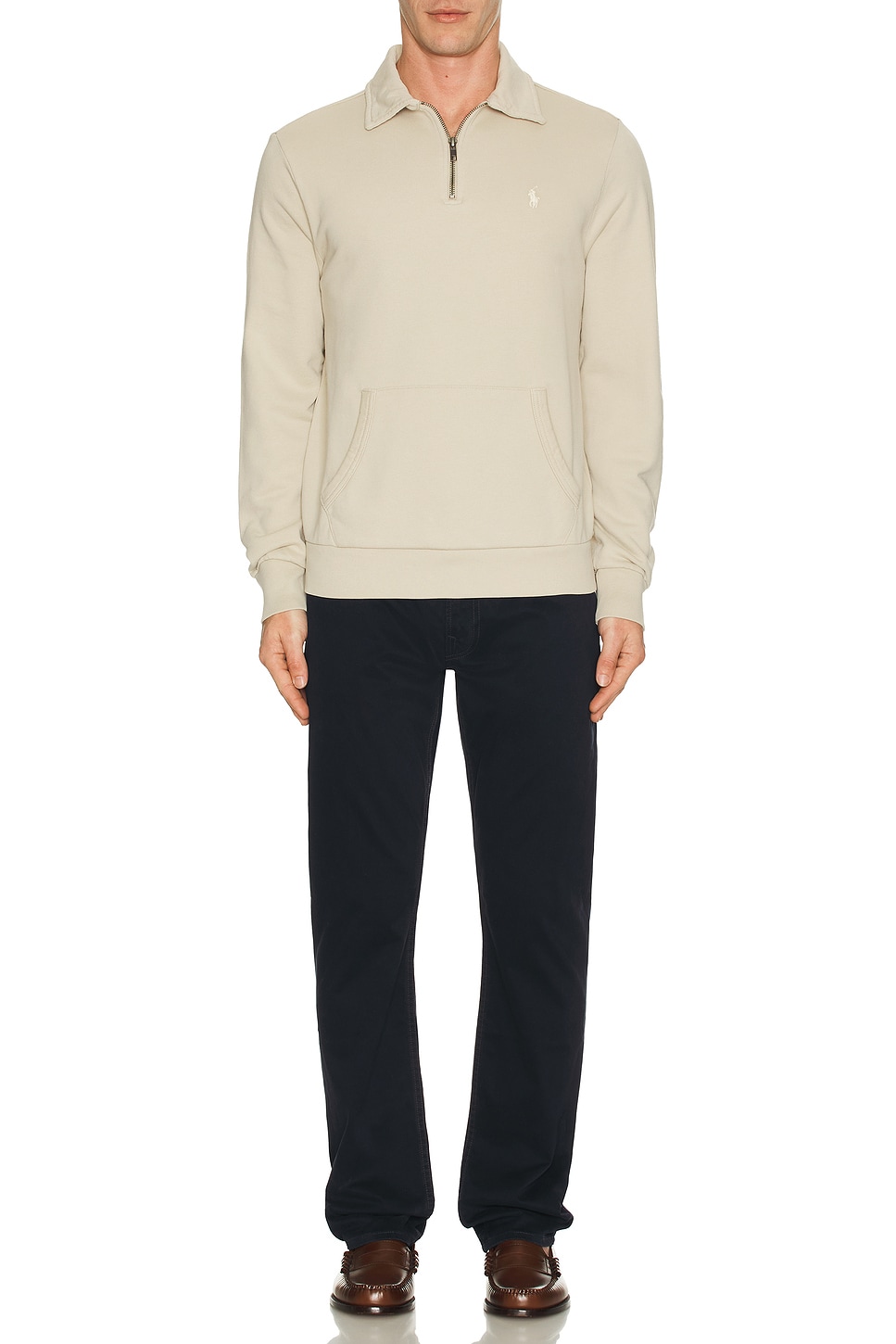 Image 1 of Polo Ralph Lauren Loopback Terry 1/2 Zip Sweatshirt in Stonewear Grey