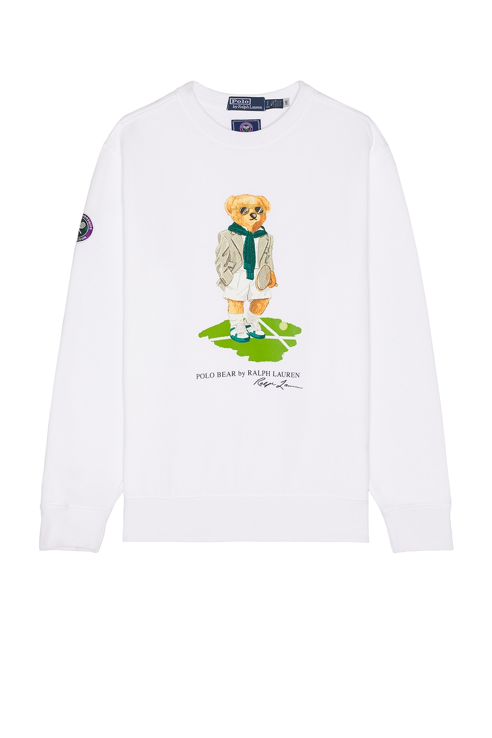 Image 1 of Polo Ralph Lauren Wimbledon Novelty Bear Crewneck Sweatshirt in Ceramic White