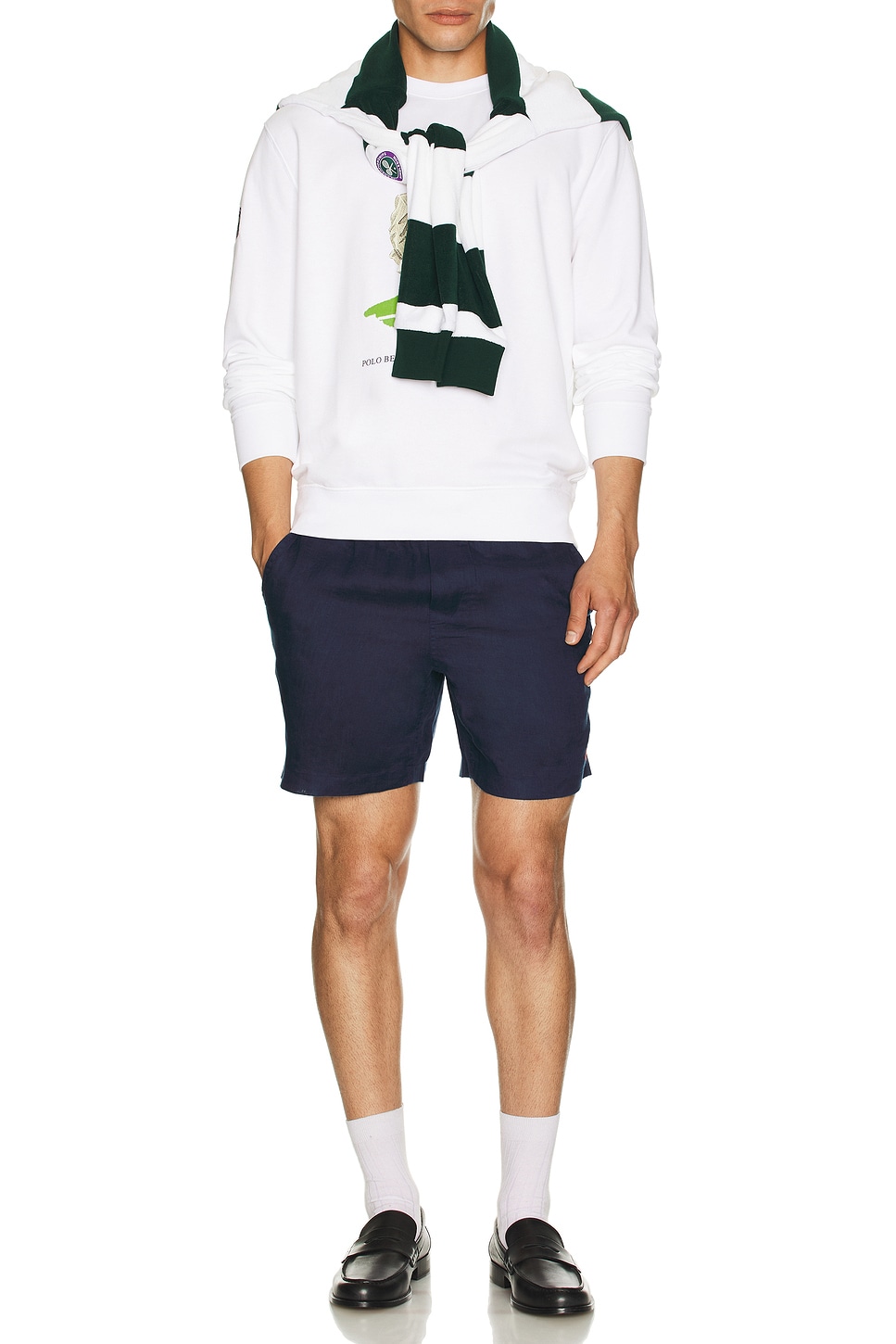 Image 1 of Polo Ralph Lauren Wimbledon Novelty Bear Crewneck Sweatshirt in Ceramic White