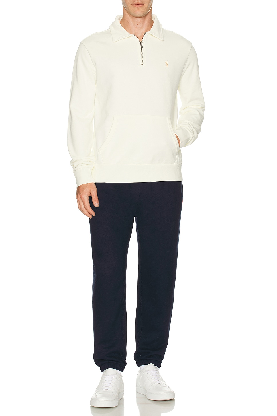 Image 1 of Polo Ralph Lauren Loopback Terry 1/2 Zip Sweatshirt in Clubhouse Cream