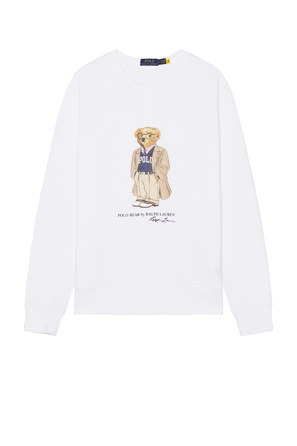 Image 1 of Polo Ralph Lauren Fleece Novelty Bear Crewneck Sweatshirt in White