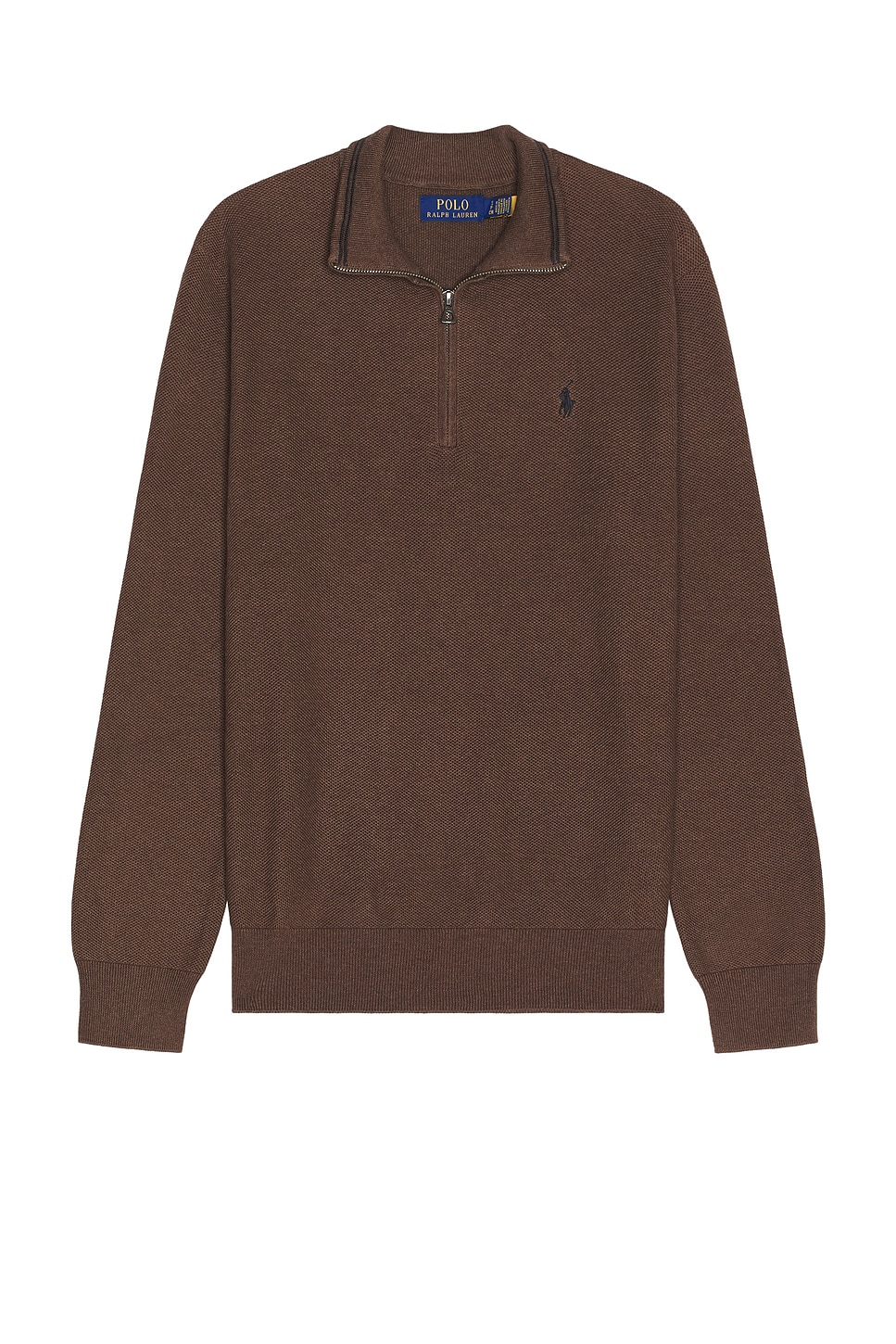 Image 1 of Polo Ralph Lauren 1/2 Zip Sweater Pullover in Nutmeg Brown Heather