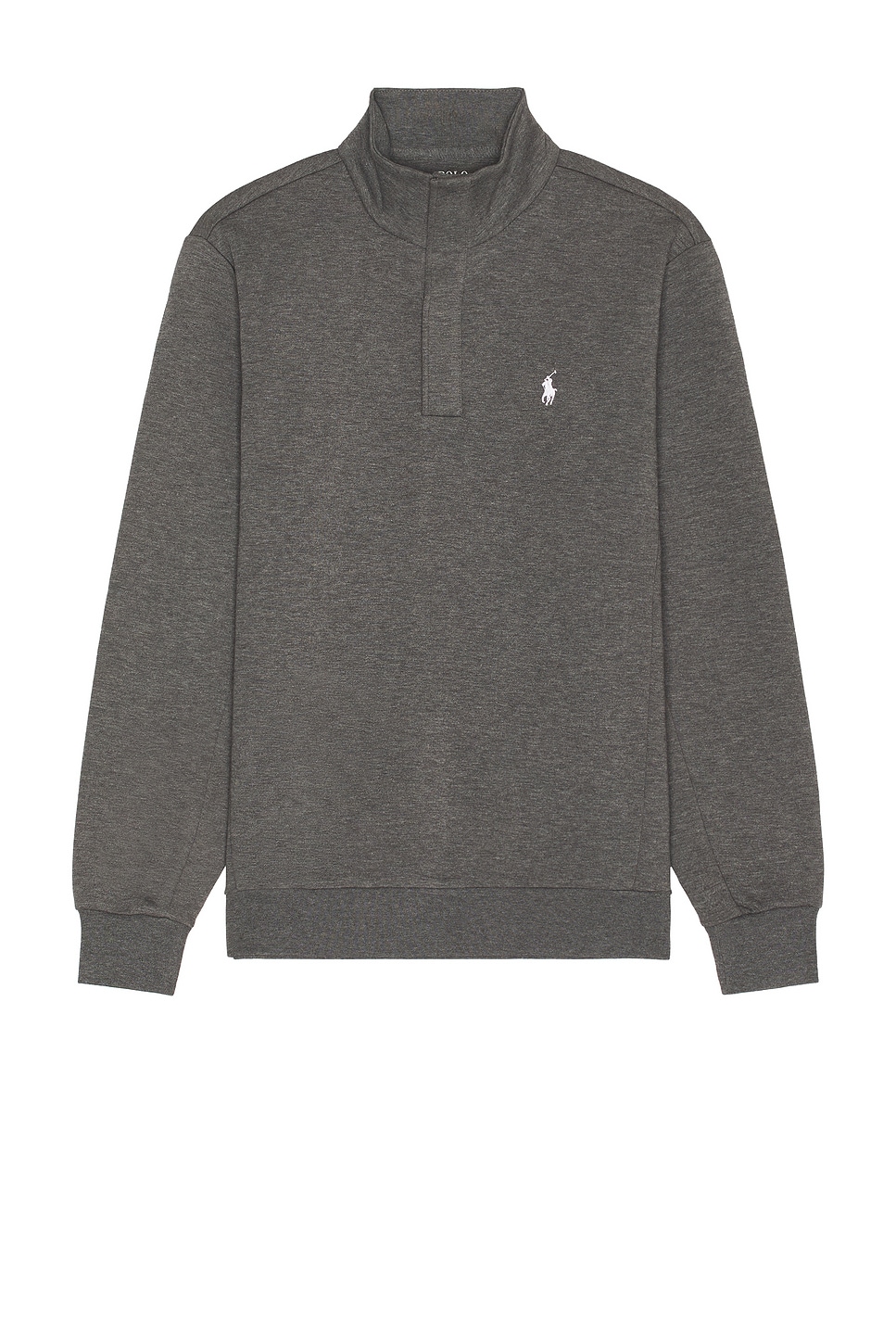 Image 1 of Polo Ralph Lauren Long Sleeve Double Knit Tech Snap Mocknock Pullover in Barclay Heather