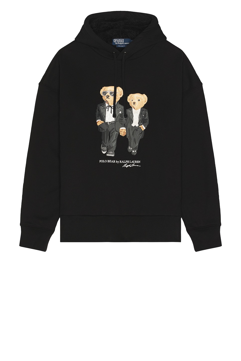 Image 1 of Polo Ralph Lauren Cloud Fleece Novelty Holiday Bear Hoodie in Black