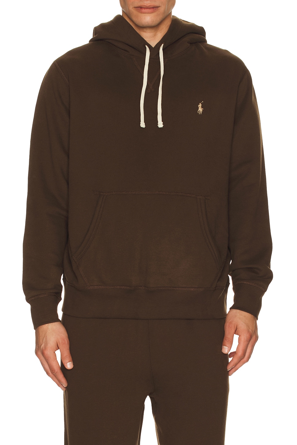 Image 1 of Polo Ralph Lauren Long Sleeve Rl Fleece Pullover Hoodie in Nutmeg Brown