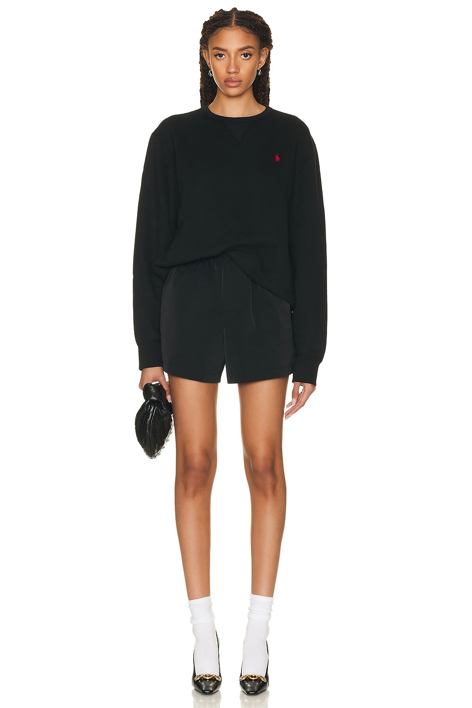 Image 4 of Polo Ralph Lauren Fleece Crewneck in Black