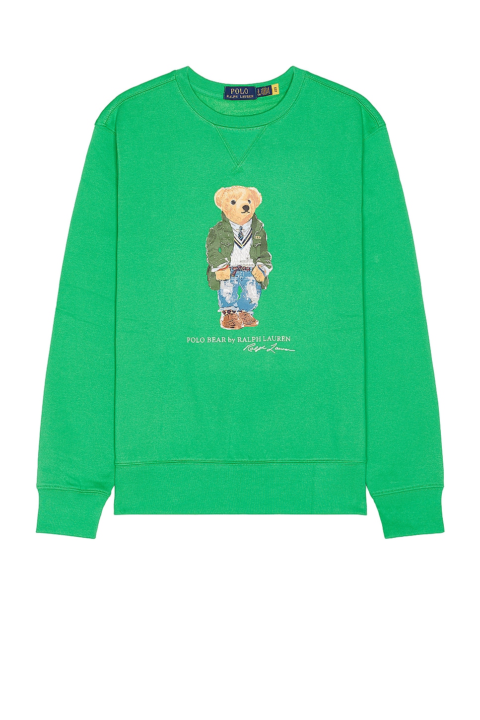 Image 1 of Polo Ralph Lauren Bears Sweater in Sp24 Tiller Green Hrtg Bear
