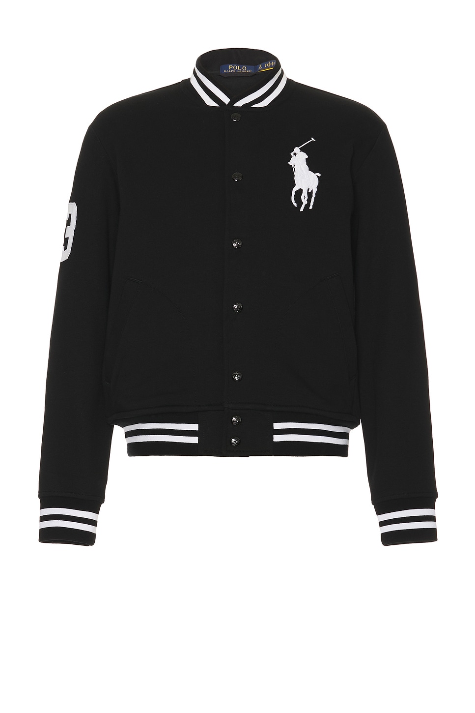 Image 1 of Polo Ralph Lauren Varsity Jacket in Black