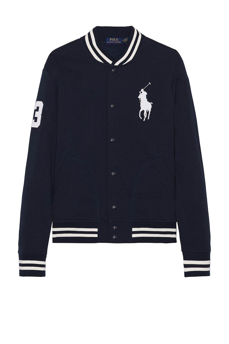 Image 1 of Polo Ralph Lauren Athletic Fleece Big Pony Baseball Jacket in Cruise Navy