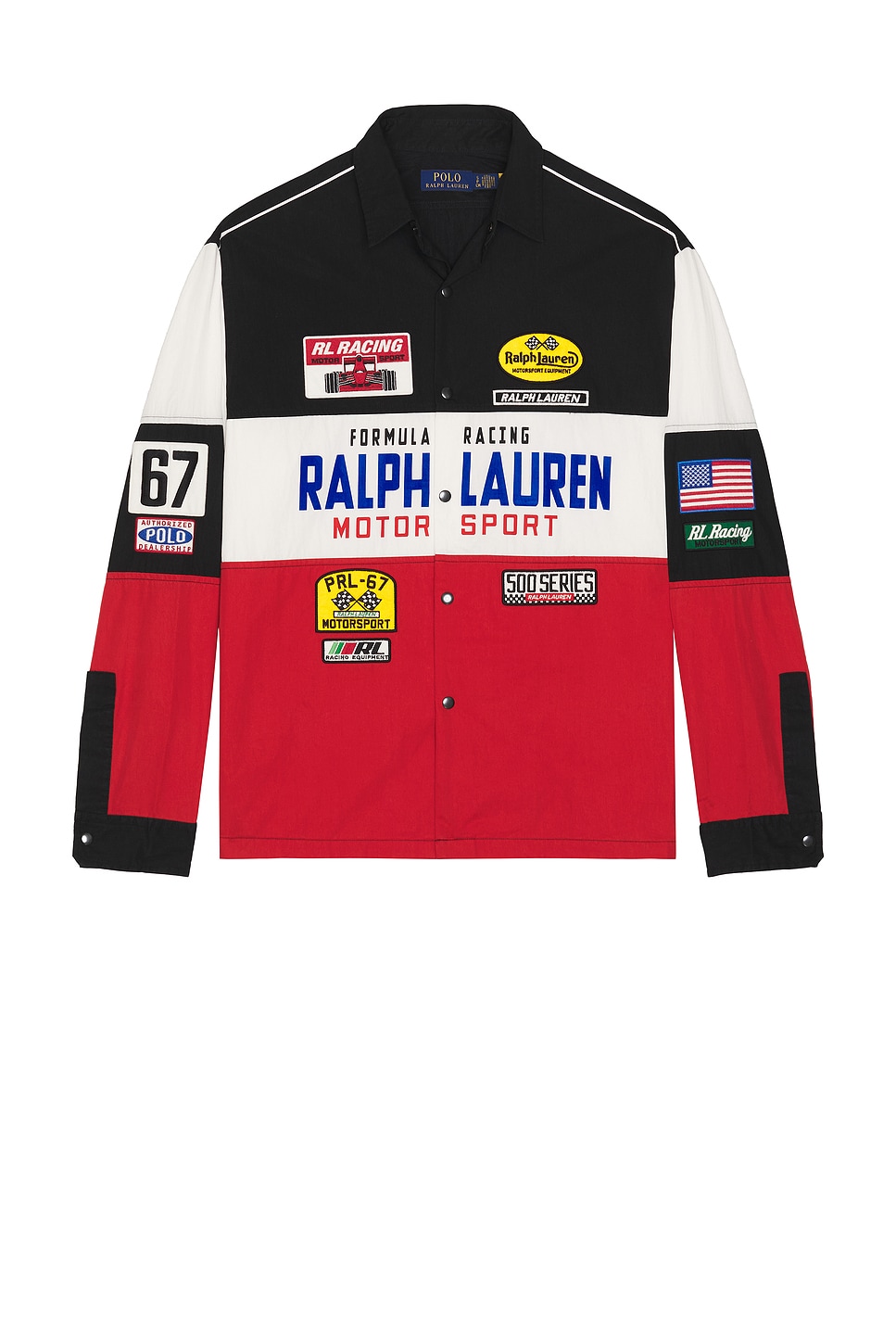 Image 1 of Polo Ralph Lauren Nylon Colorblock RL Racing Sport Shirt in Pieced RL Racing