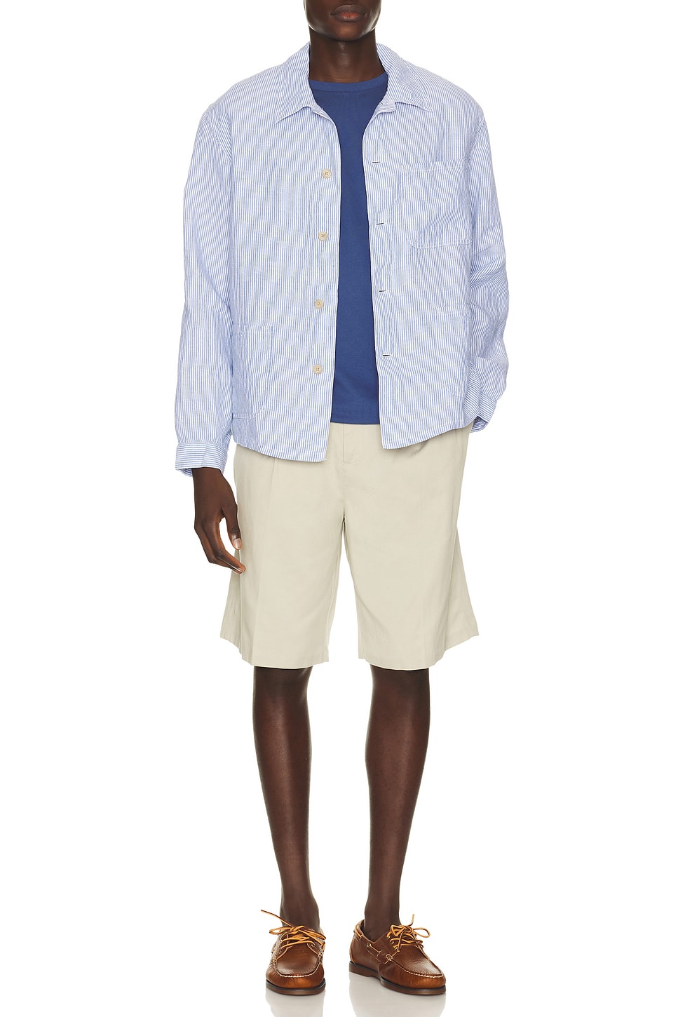 Polo Ralph Lauren Slubby Linen Striped Chore Overshirt | Thumbnail 3 Polo Ralph Lauren Slubby Linen Striped Chore Overshirt | Thumbnail 3