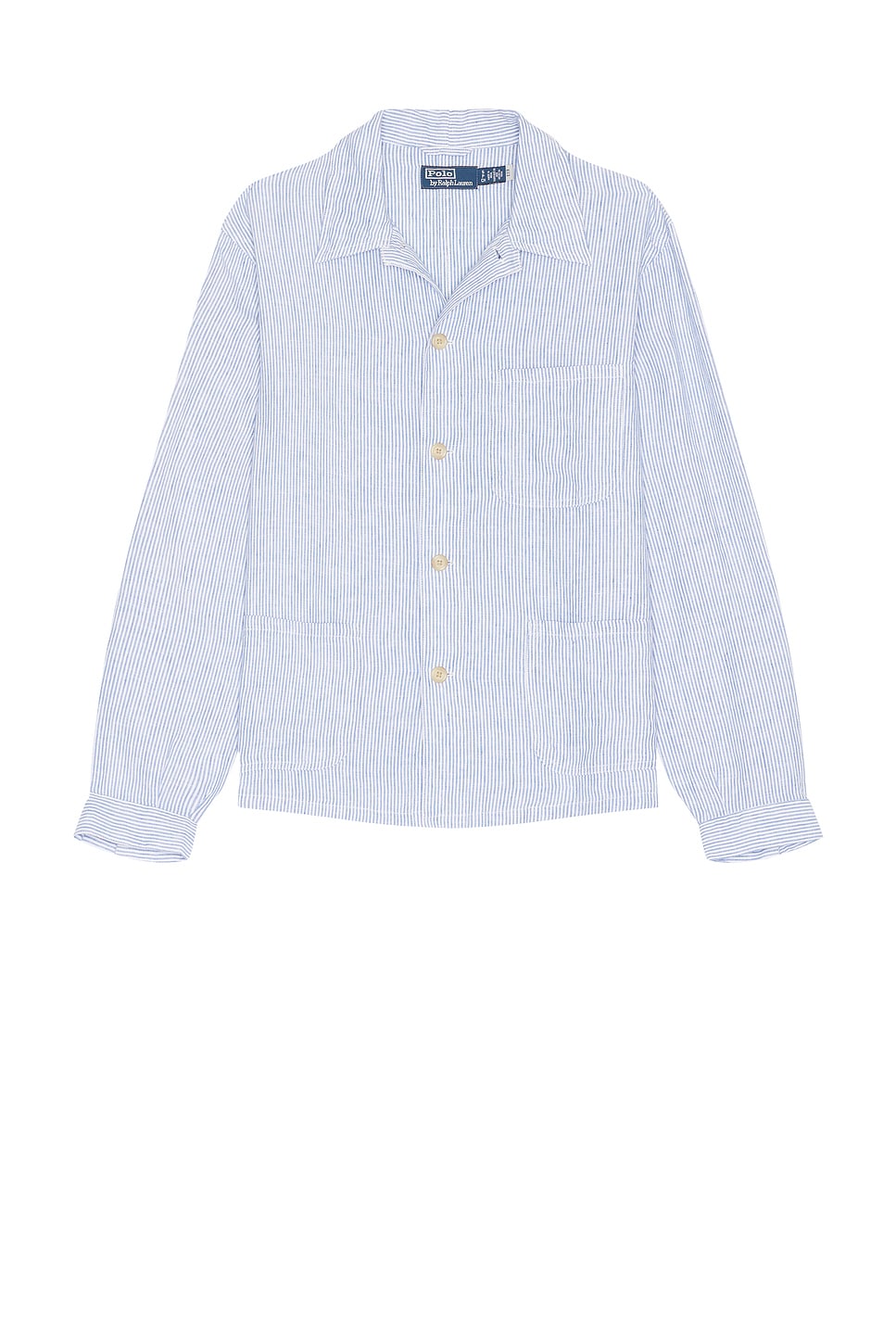 Polo Ralph Lauren Slubby Linen Striped Chore Overshirt | Thumbnail 4 Polo Ralph Lauren Slubby Linen Striped Chore Overshirt | Thumbnail 4