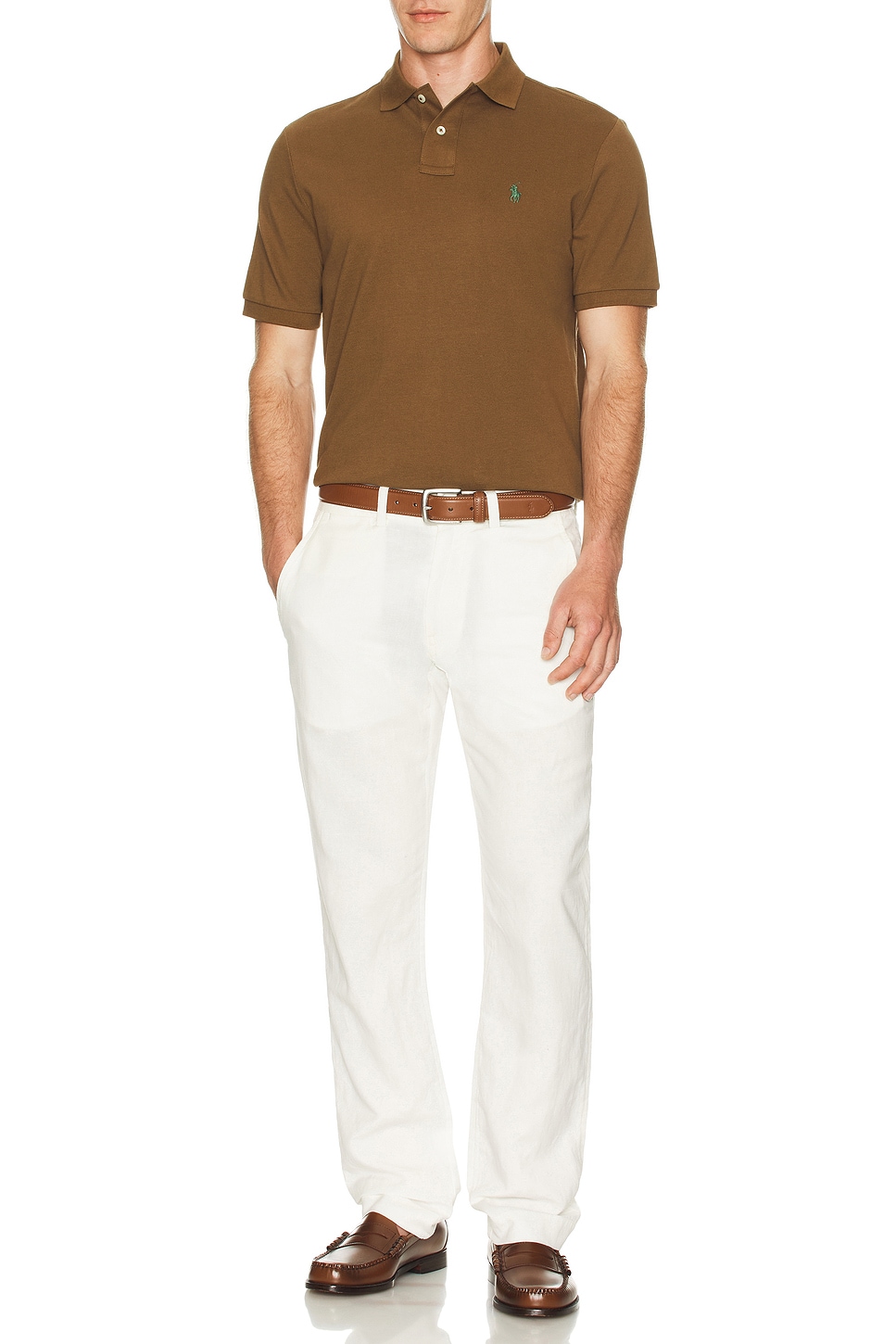 Image 1 of Polo Ralph Lauren Bedford Cotton Linen Maritime Straight Pant in Deckwash White
