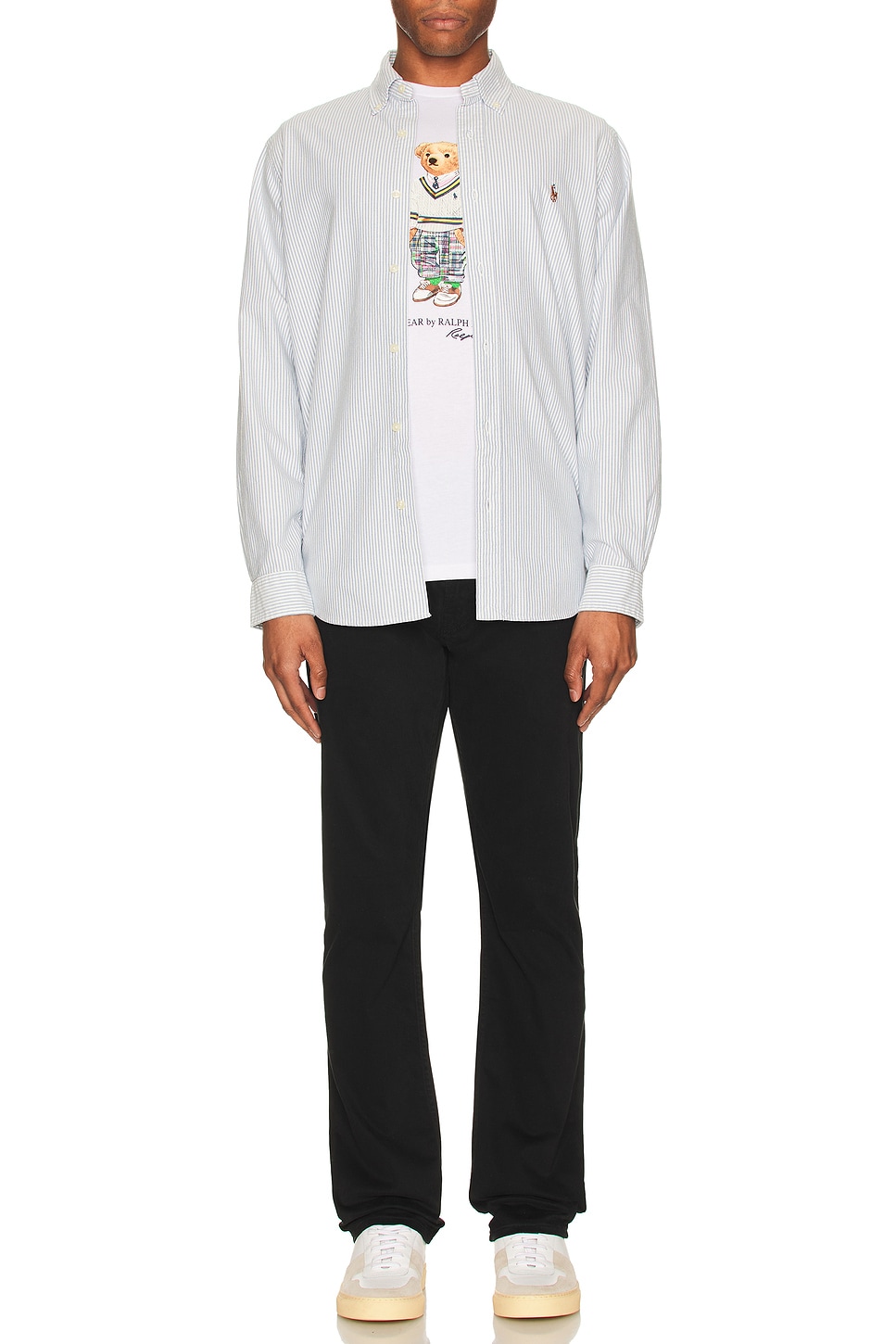Image 1 of Polo Ralph Lauren Oxford Sport Shirt in Blue & White