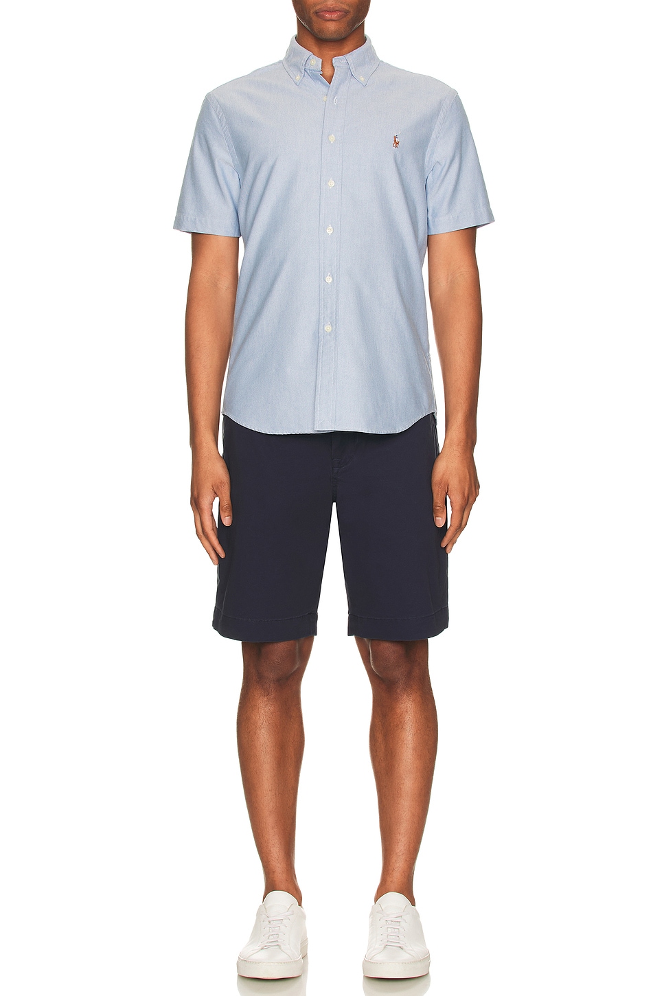 Image 1 of Polo Ralph Lauren Oxford Short Sleeve Shirt in Blue in BSR Blue