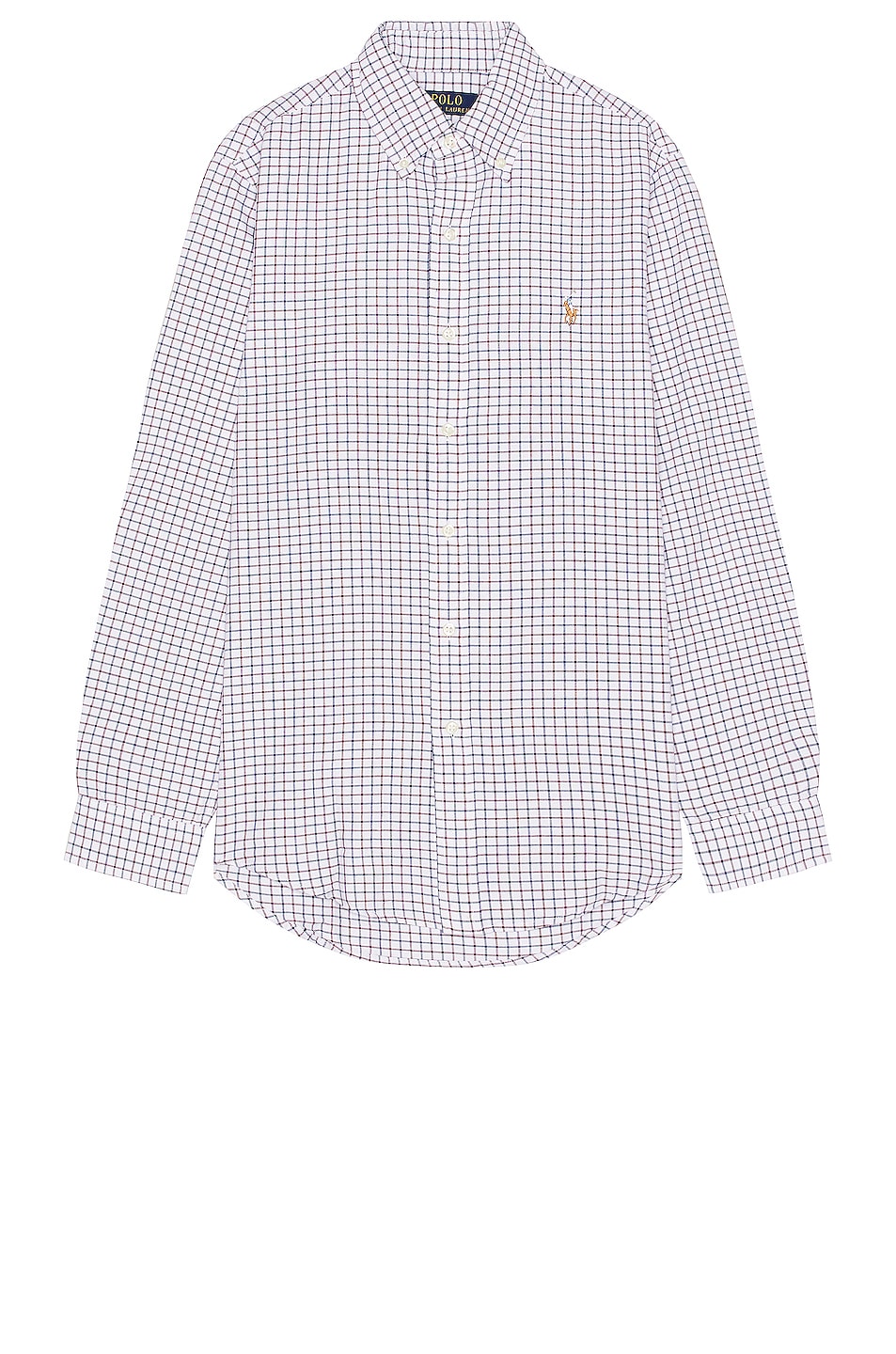 Image 1 of Polo Ralph Lauren Long Sleeve Shirt in White & Wine