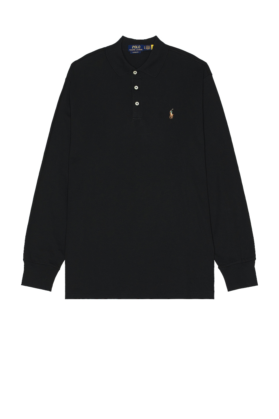 Image 1 of Polo Ralph Lauren Pima Long Sleeve Polo in Polo Black