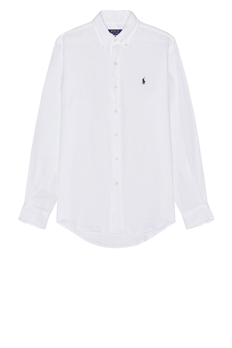 Image 1 of Polo Ralph Lauren Long Sleeve Linen Shirt in White