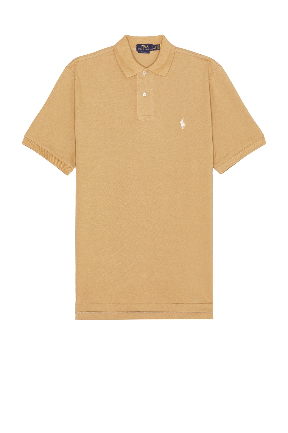 Shop Polo Ralph Lauren Solid Mesh Polo In Cafe Tan