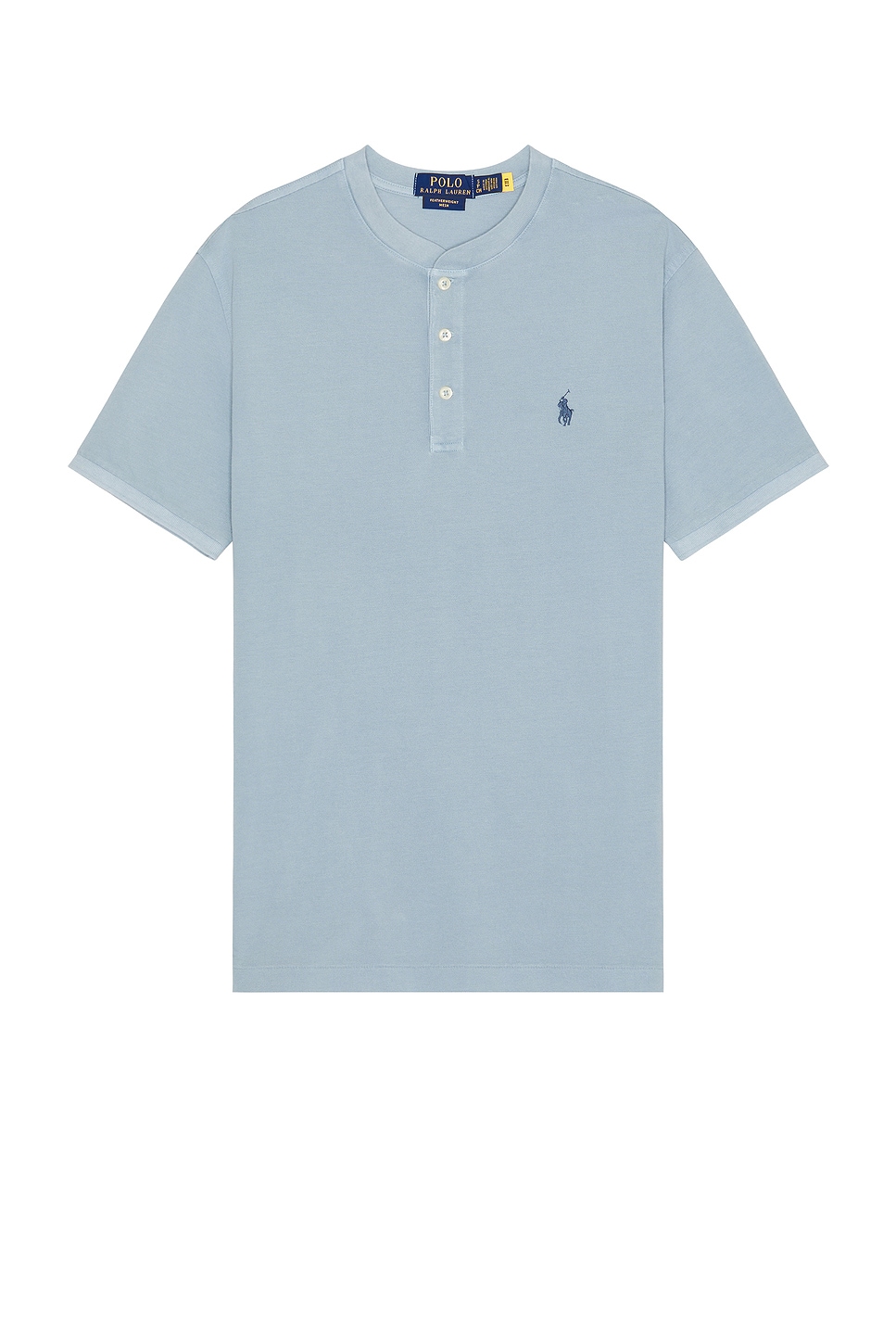 Image 1 of Polo Ralph Lauren Featherweight Mesh Henley in Vessel Blue