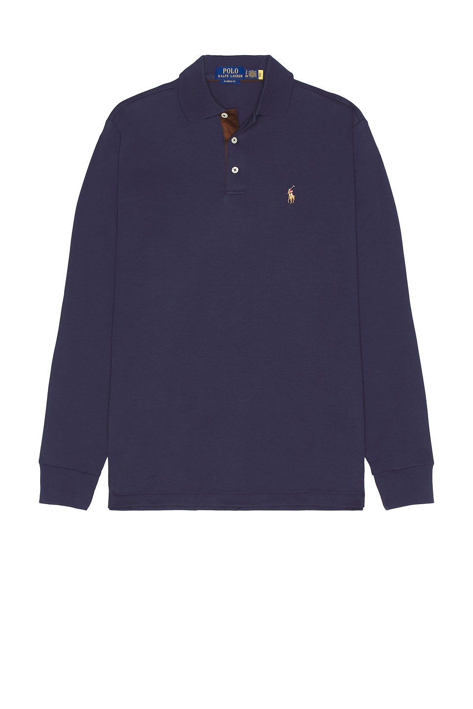 Shop Polo Ralph Lauren Classic Long Sleeve Polo Shirt In Refined Navy