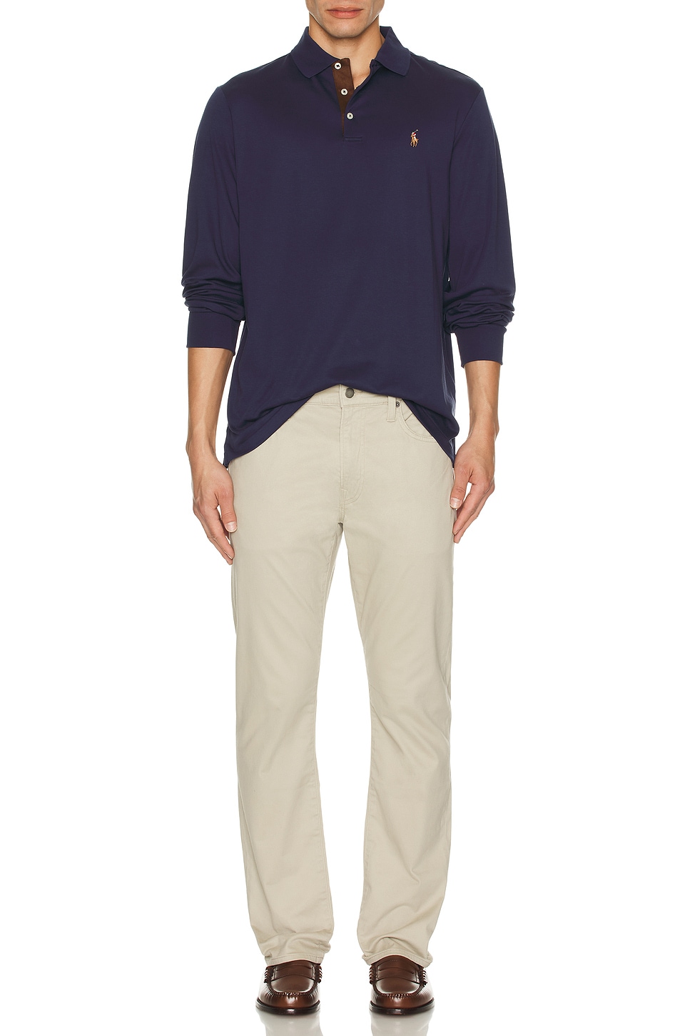 Image 1 of Polo Ralph Lauren Classic Long Sleeve Polo Shirt in Refined Navy