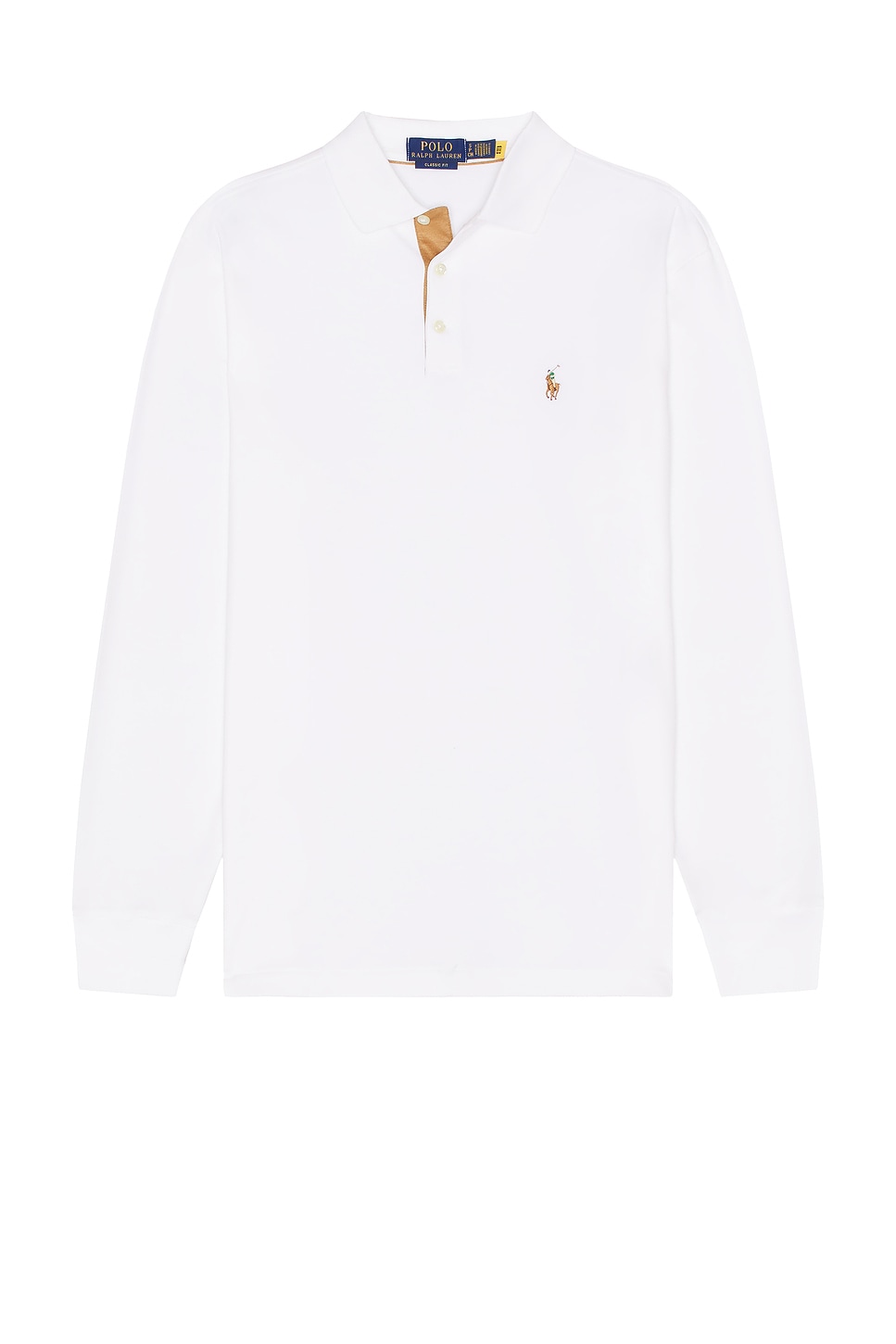 Image 1 of Polo Ralph Lauren Classic Long Sleeve Polo Shirt in White