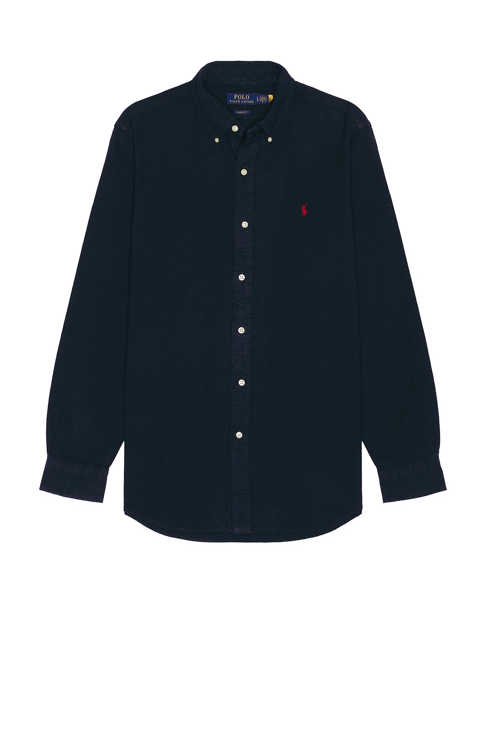 Shop Polo Ralph Lauren Long Sleeve Brushed Flannel Shirt In Newport Navy