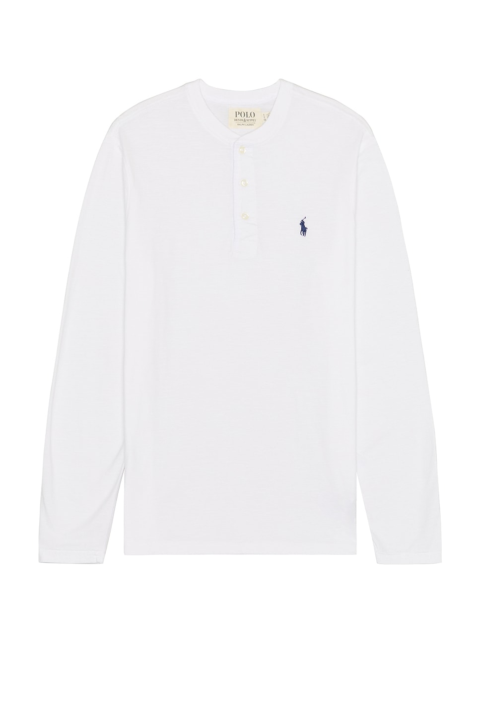 Shop Polo Ralph Lauren Long Sleeve Henley In White