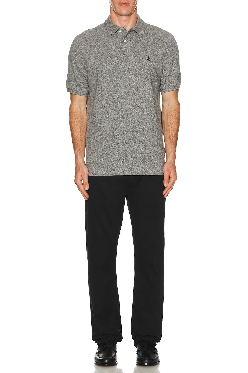 Image 1 of Polo Ralph Lauren Short Sleeve Mesh Polo in Canterbury Heather