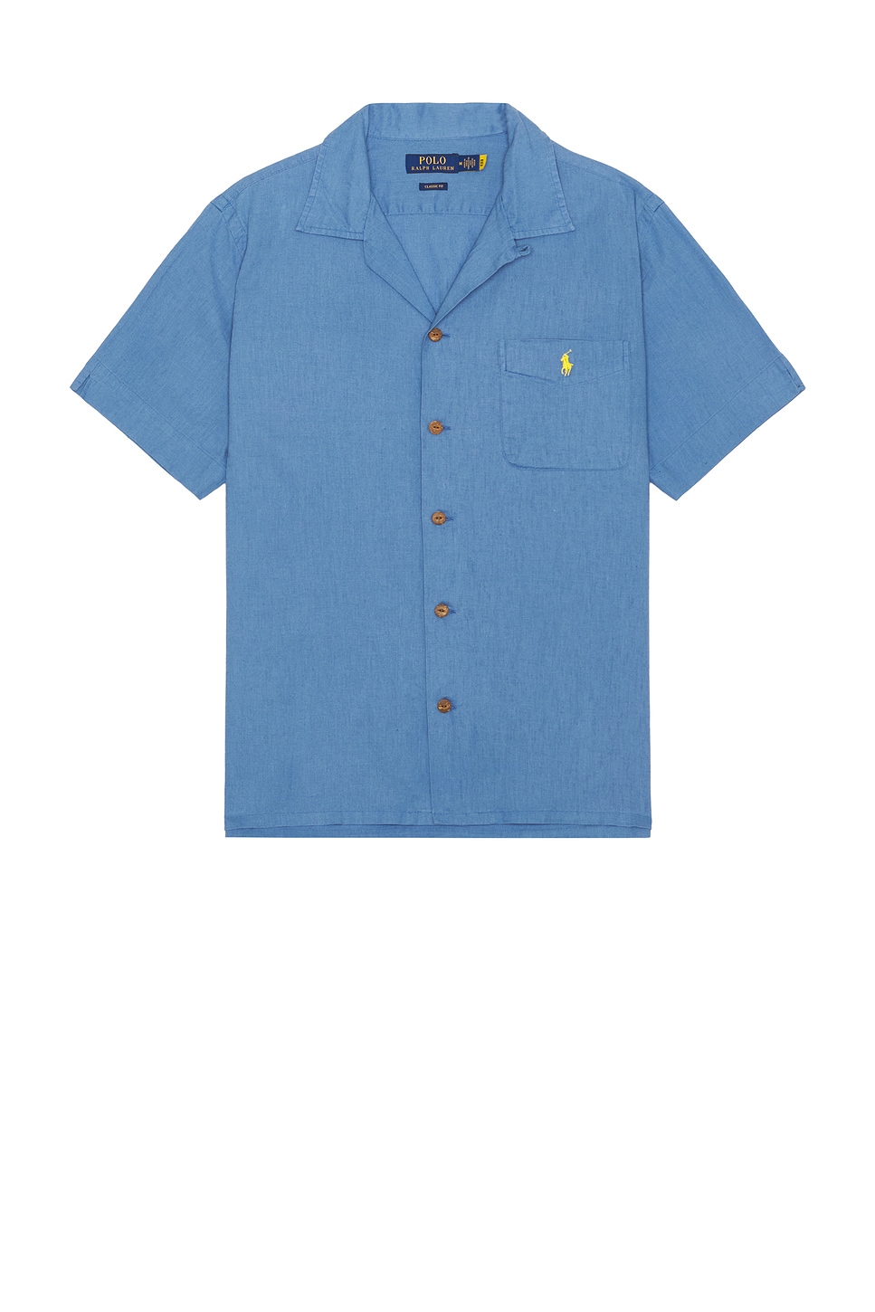 Image 1 of Polo Ralph Lauren Short Sleeve Camp Pocket Sport Shirt in Bai Blue