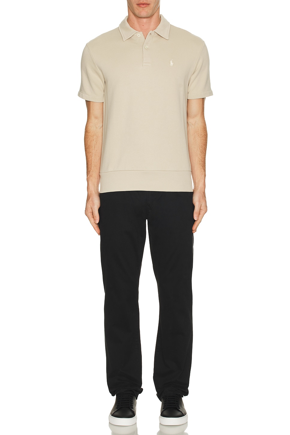 Image 1 of Polo Ralph Lauren Short Sleeve Loopback Terry Polo Sweatshirt in Stonewear Grey