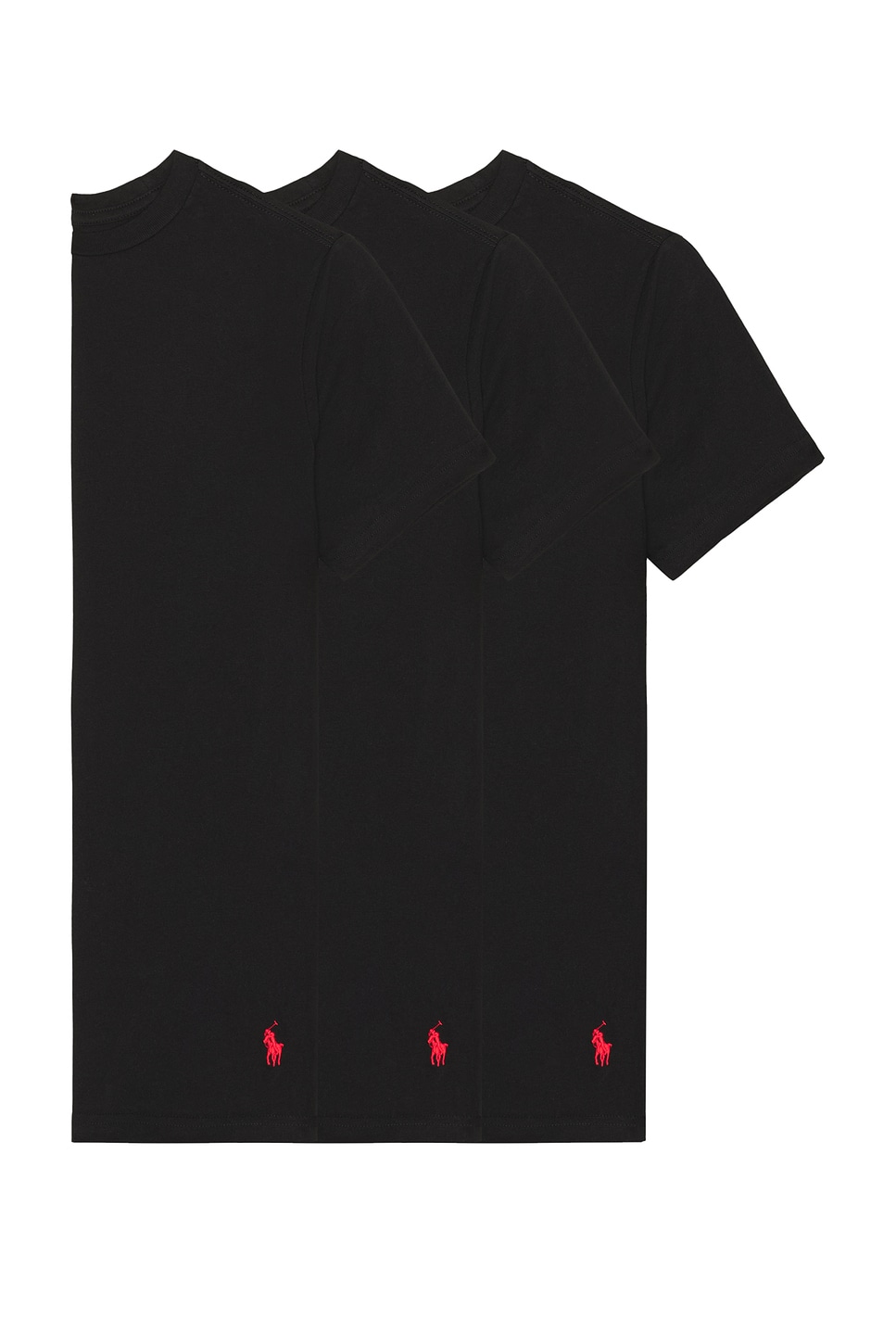 Image 1 of Polo Ralph Lauren Slim Fit Cotton 3 Pack Undershirt in Polo Black & RL2000 Red PP