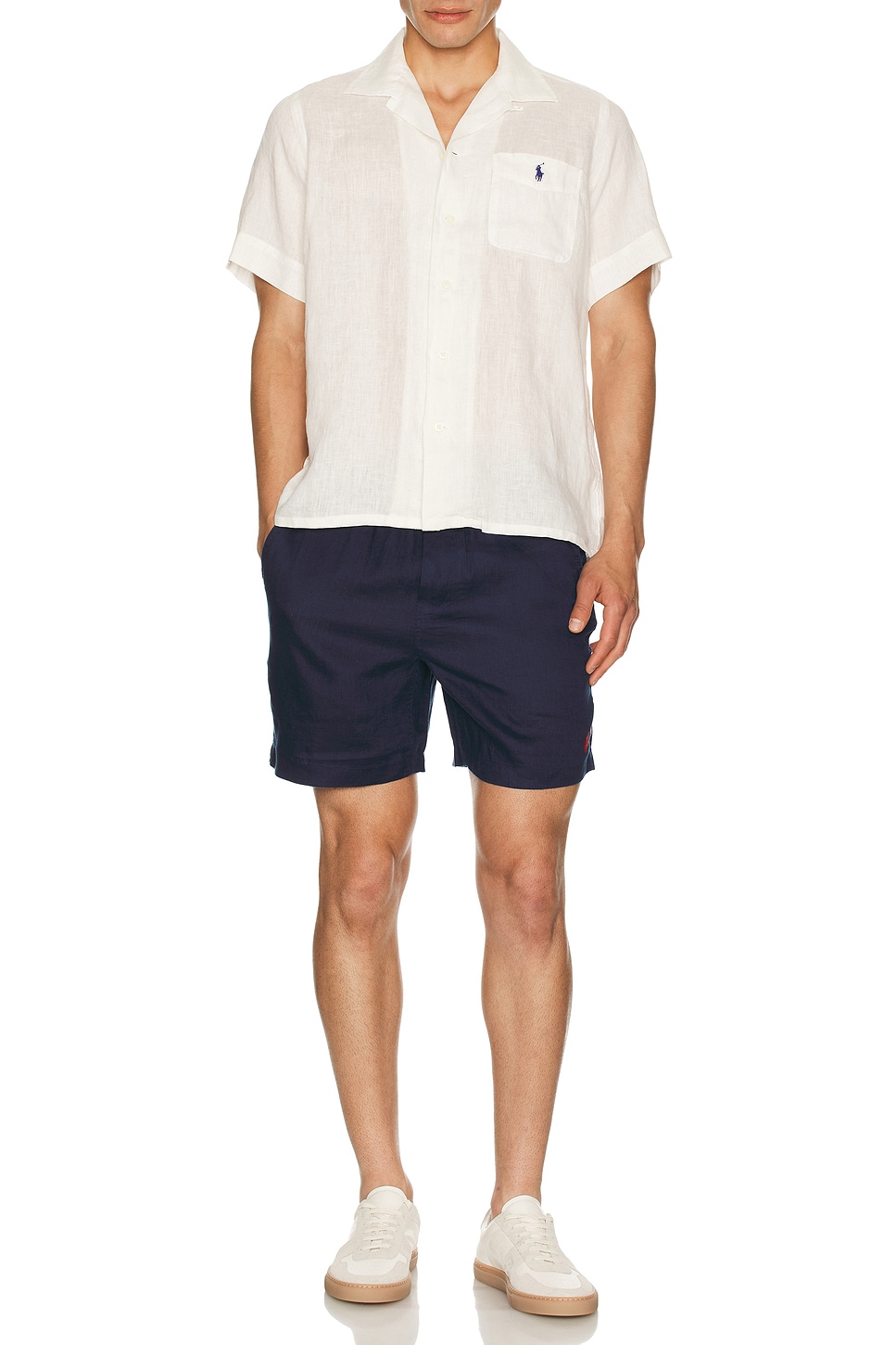 Image 1 of Polo Ralph Lauren Linen Andy Camp Sport Shirt in Deckwash White