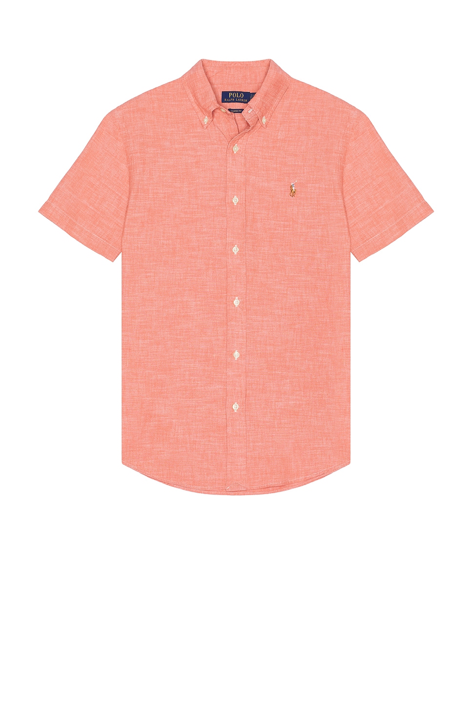 Image 1 of Polo Ralph Lauren Short Sleeve Chambray Sport Shirt in Nautical Red & White