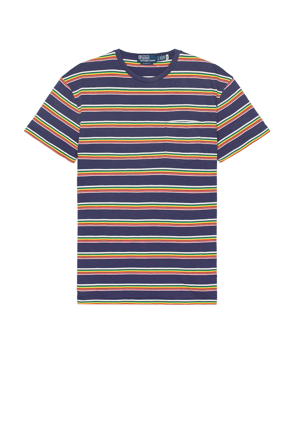 Image 1 of Polo Ralph Lauren Stripe Crewneck T-Shirt in New Classic Navy Multi