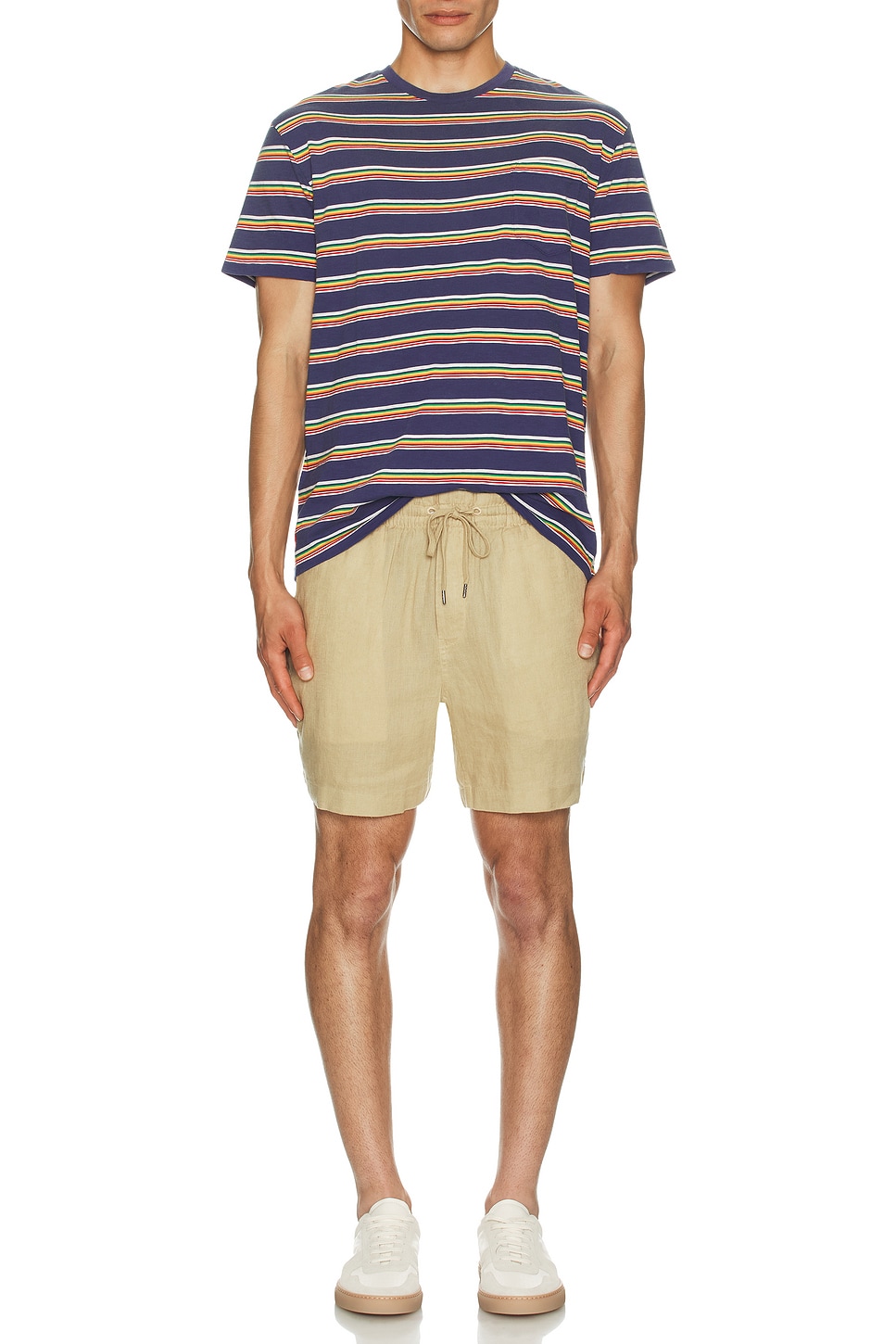 Image 1 of Polo Ralph Lauren Stripe Crewneck T-Shirt in New Classic Navy Multi