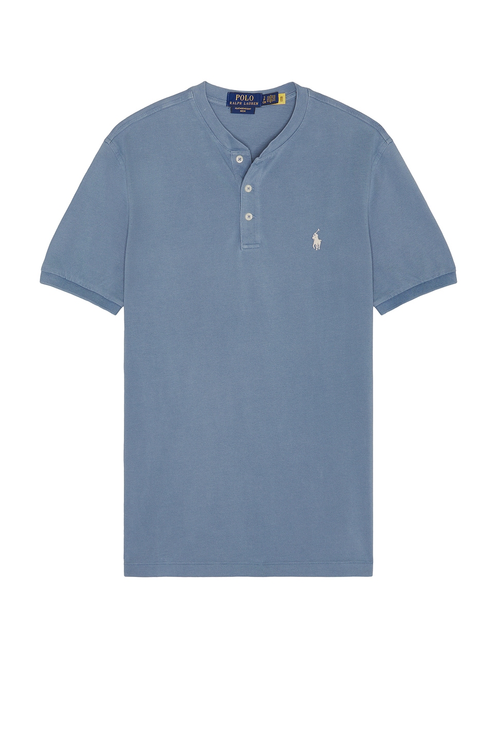Image 1 of Polo Ralph Lauren Short Sleeve Featherweight Mesh Henley in Capri Blue